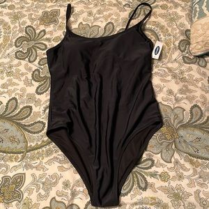 Black one piece swimsuit